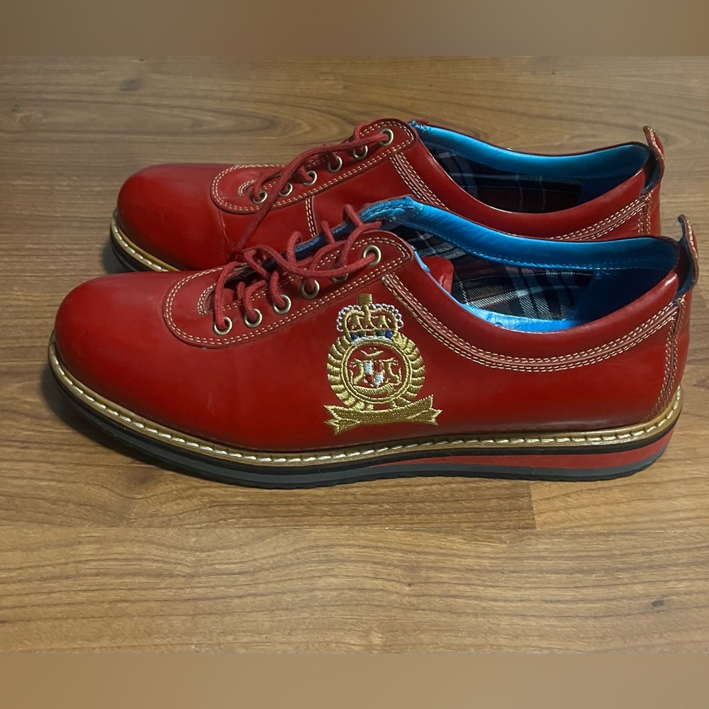 INCI FATIH Mens Red  leather lace up shoes